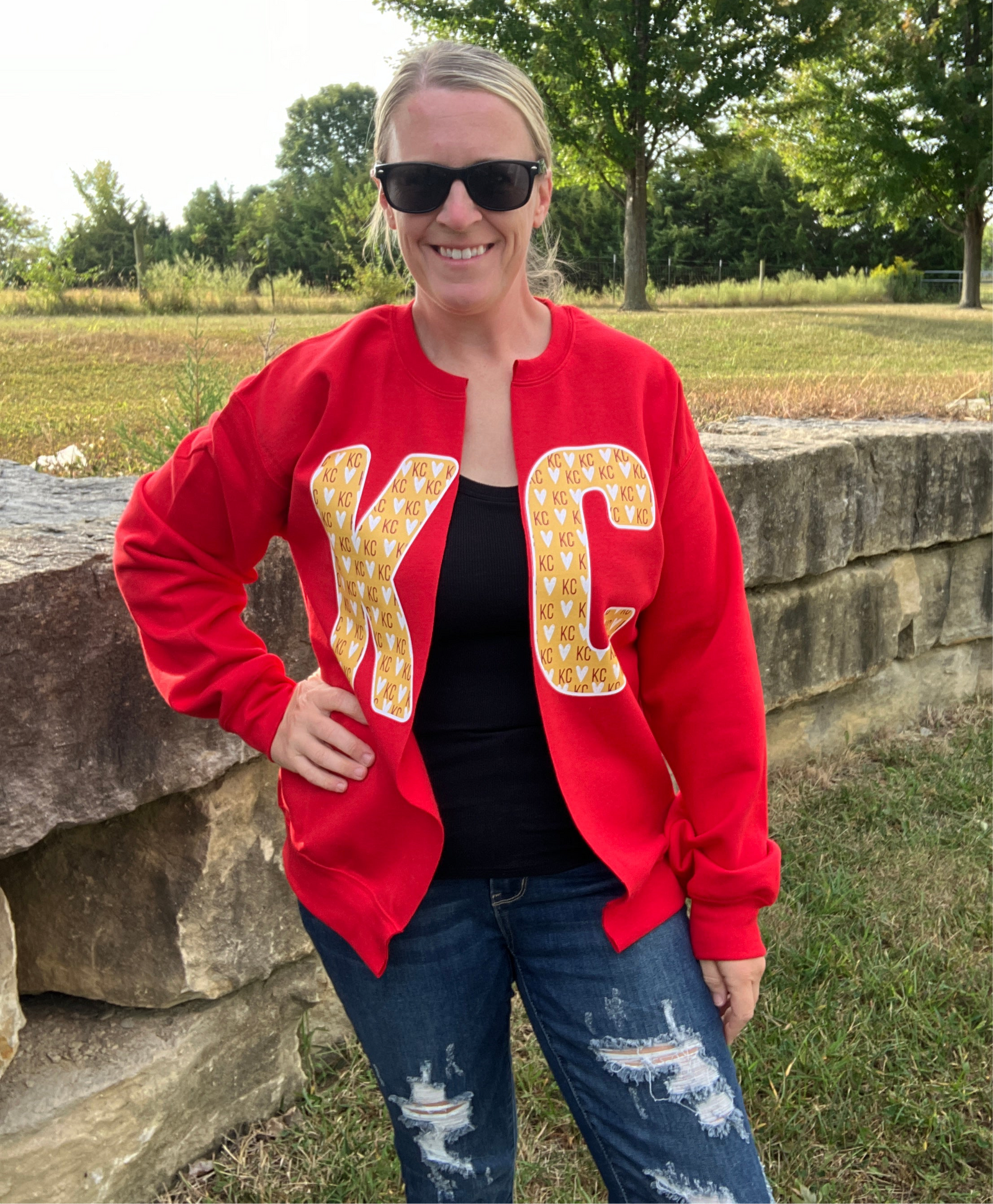 KC Cut Sweatshirt Cardigans