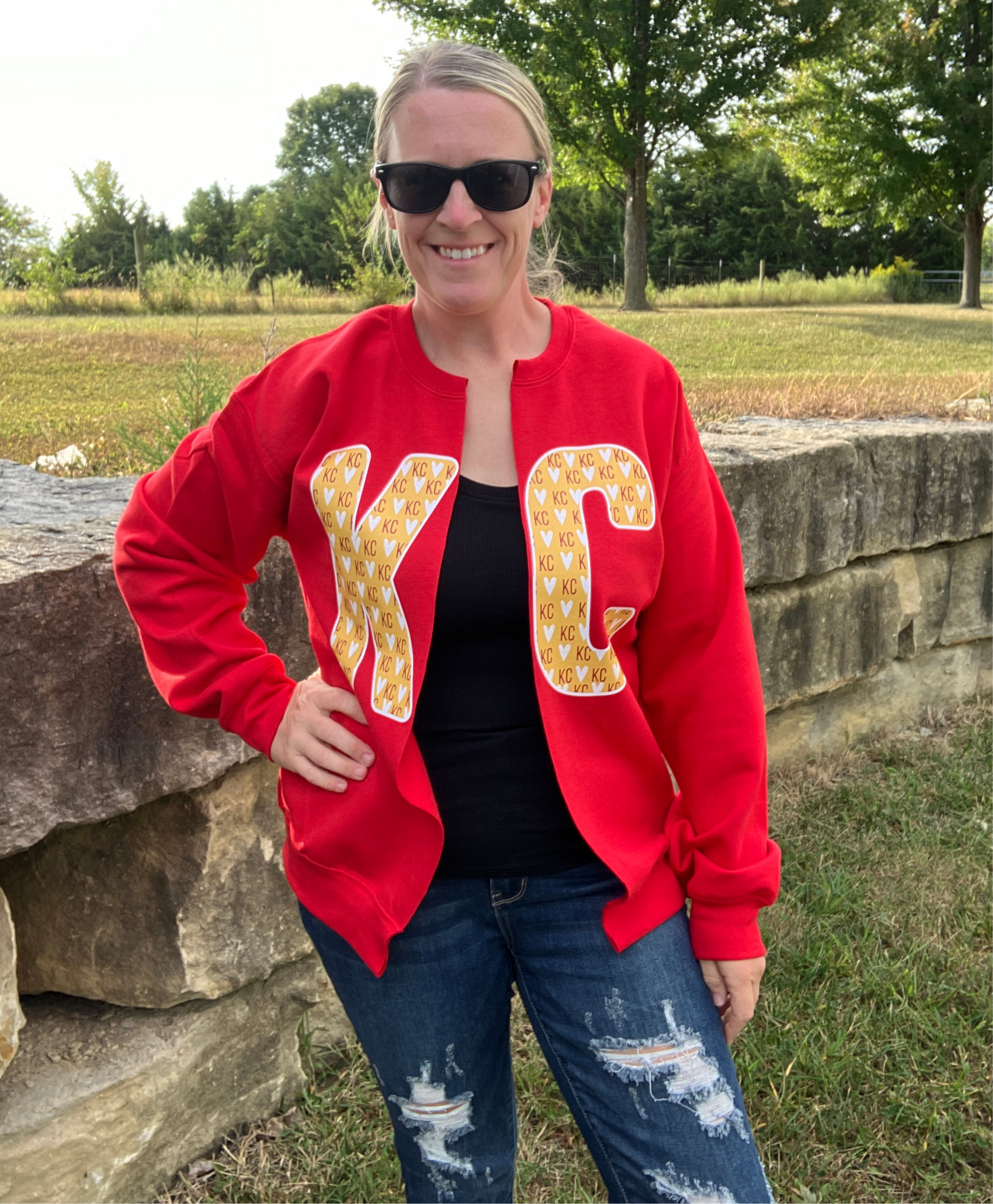 KC Cut Sweatshirt Cardigans