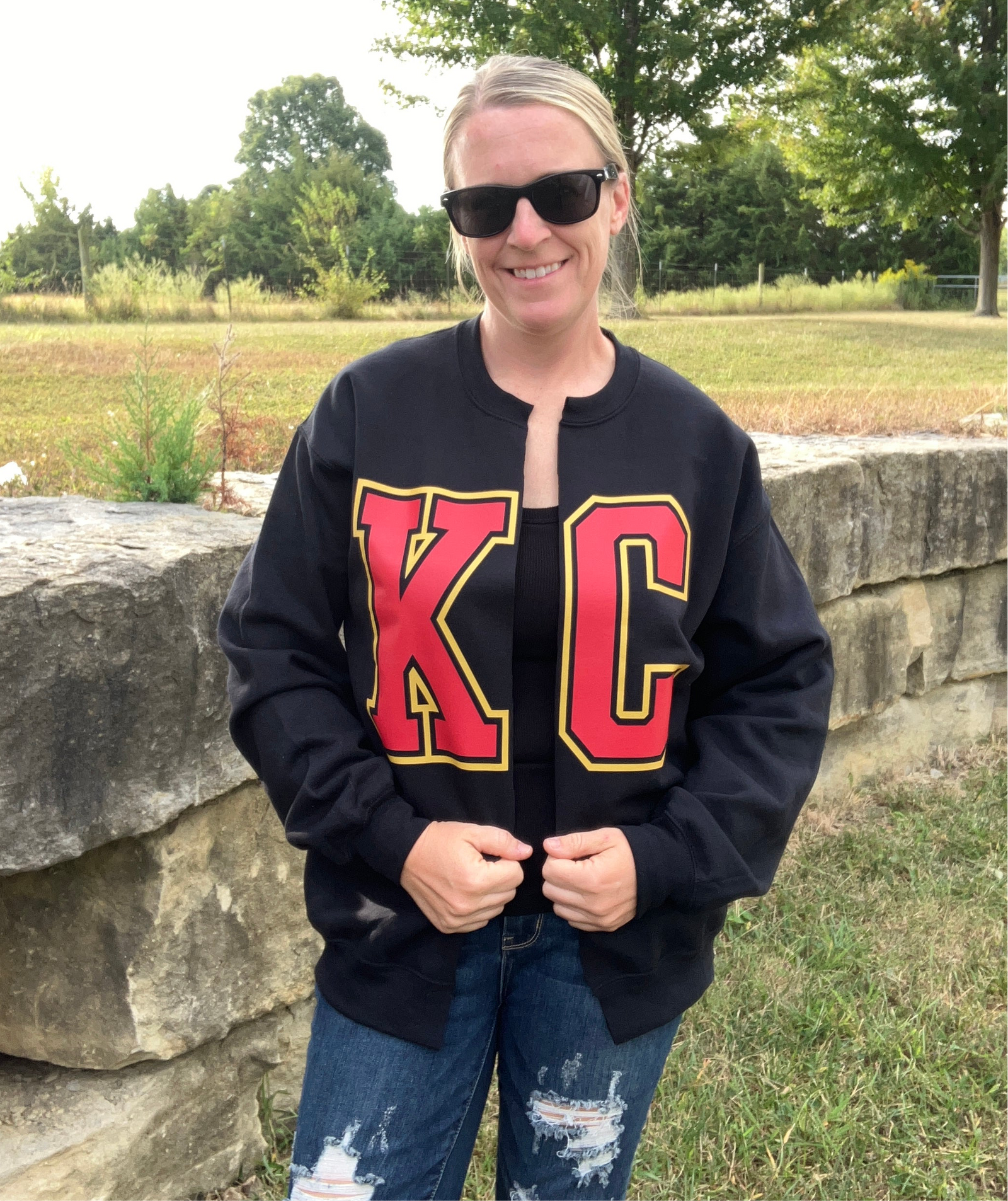 KC Cut Sweatshirt Cardigans