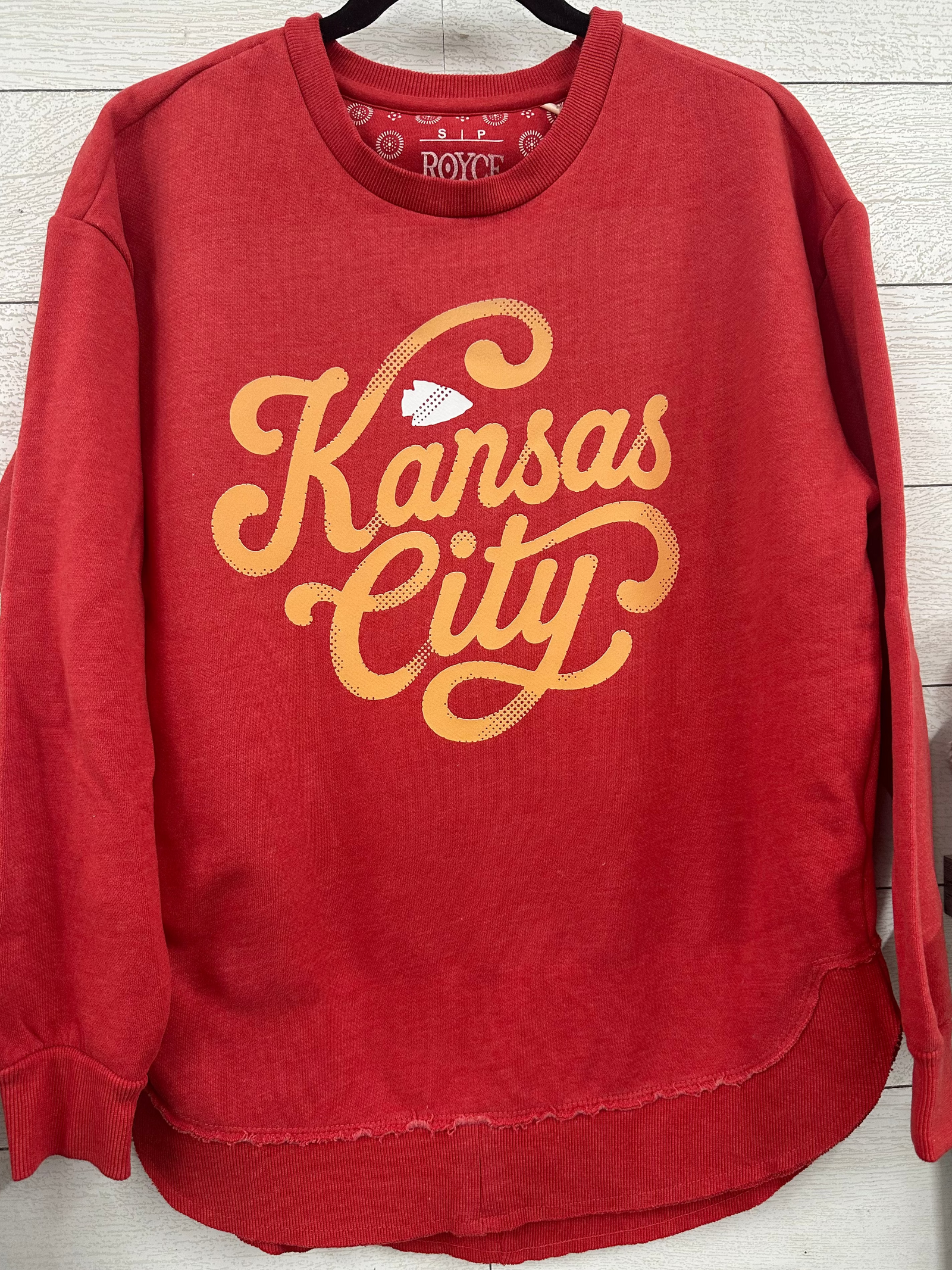 Kansas City Red Script Poncho Fleece