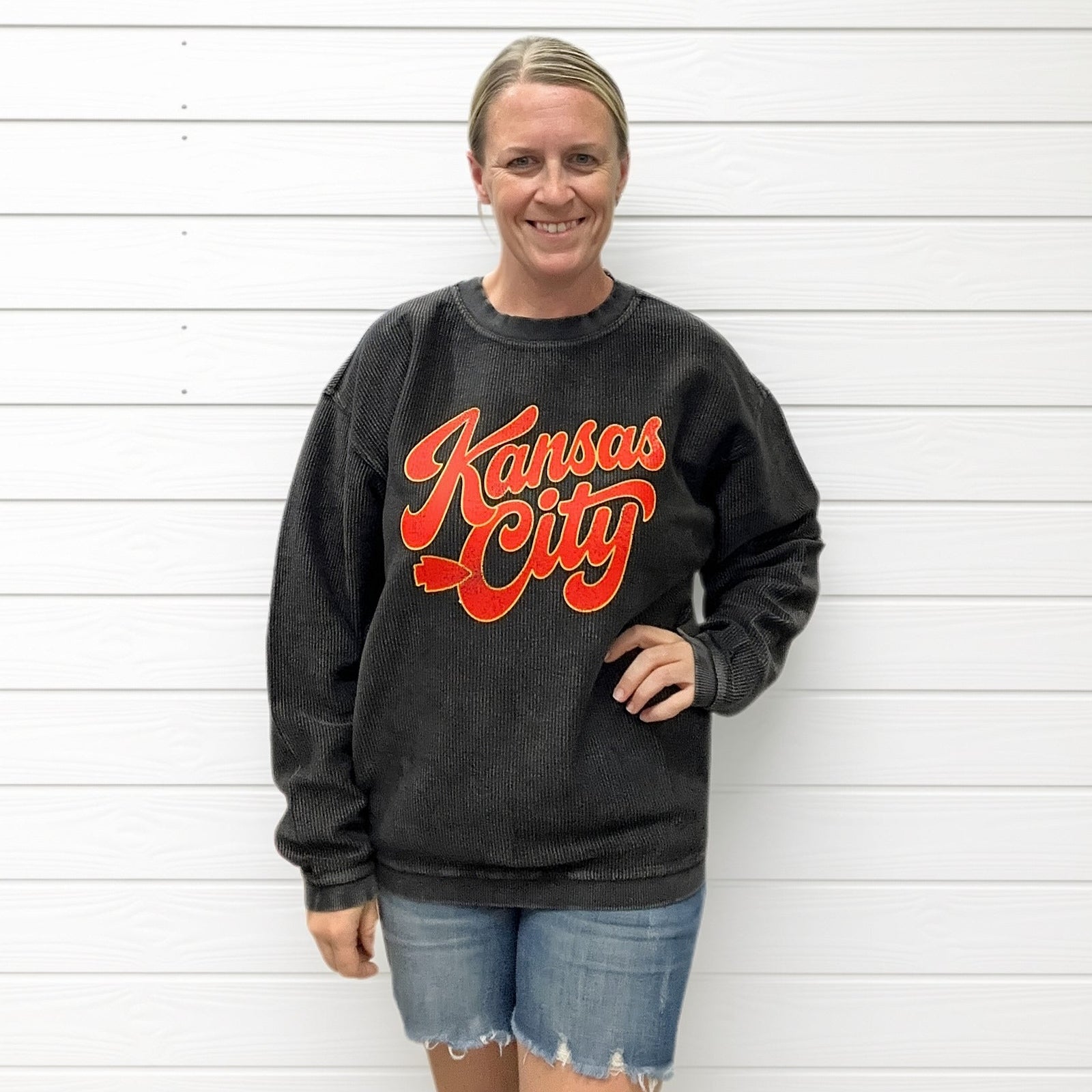 Kansas City Black Corded Crew