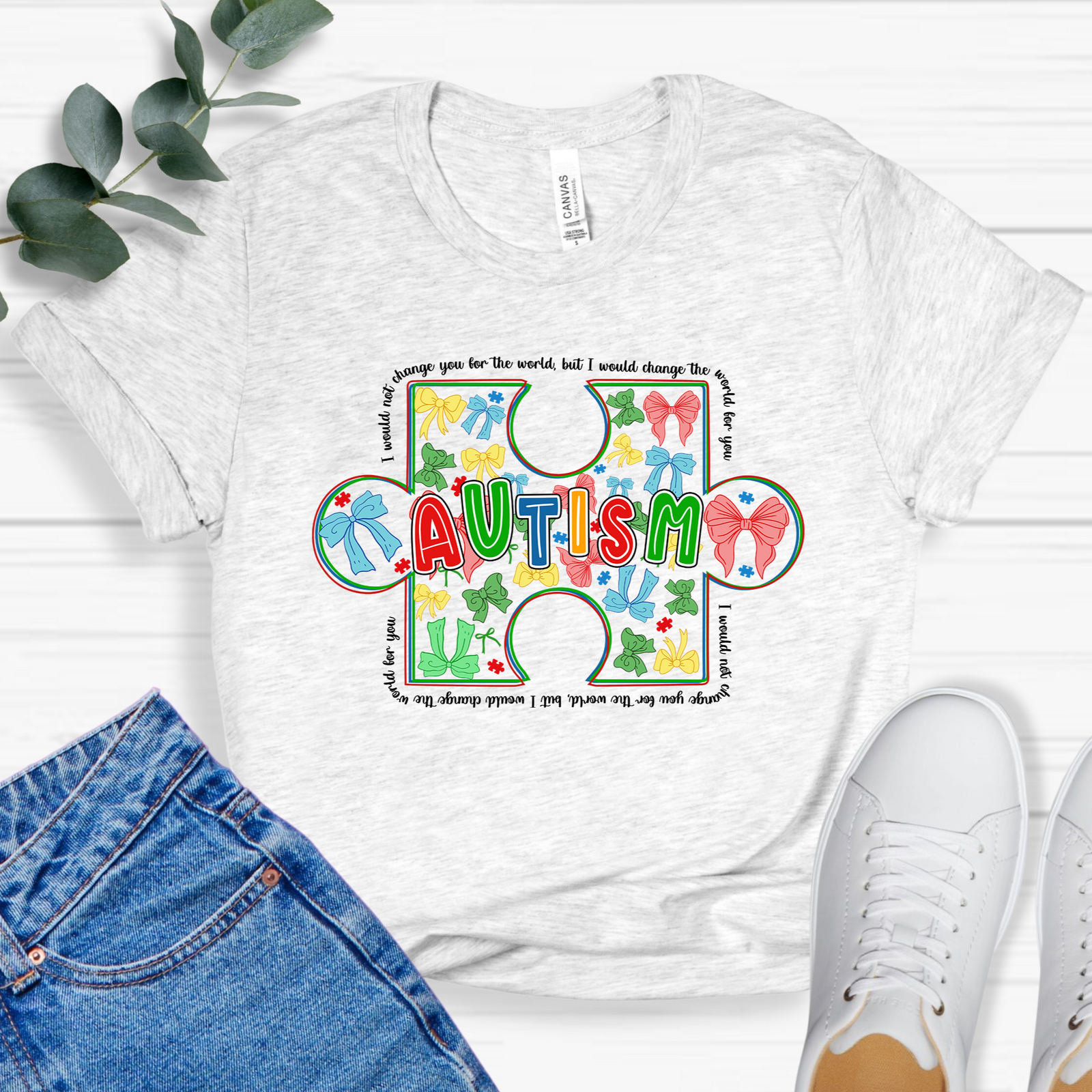 Autism Bows Puzzle Tee