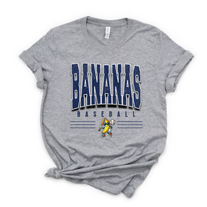 Bananas Baseball Gray Tee - Adult and Youth