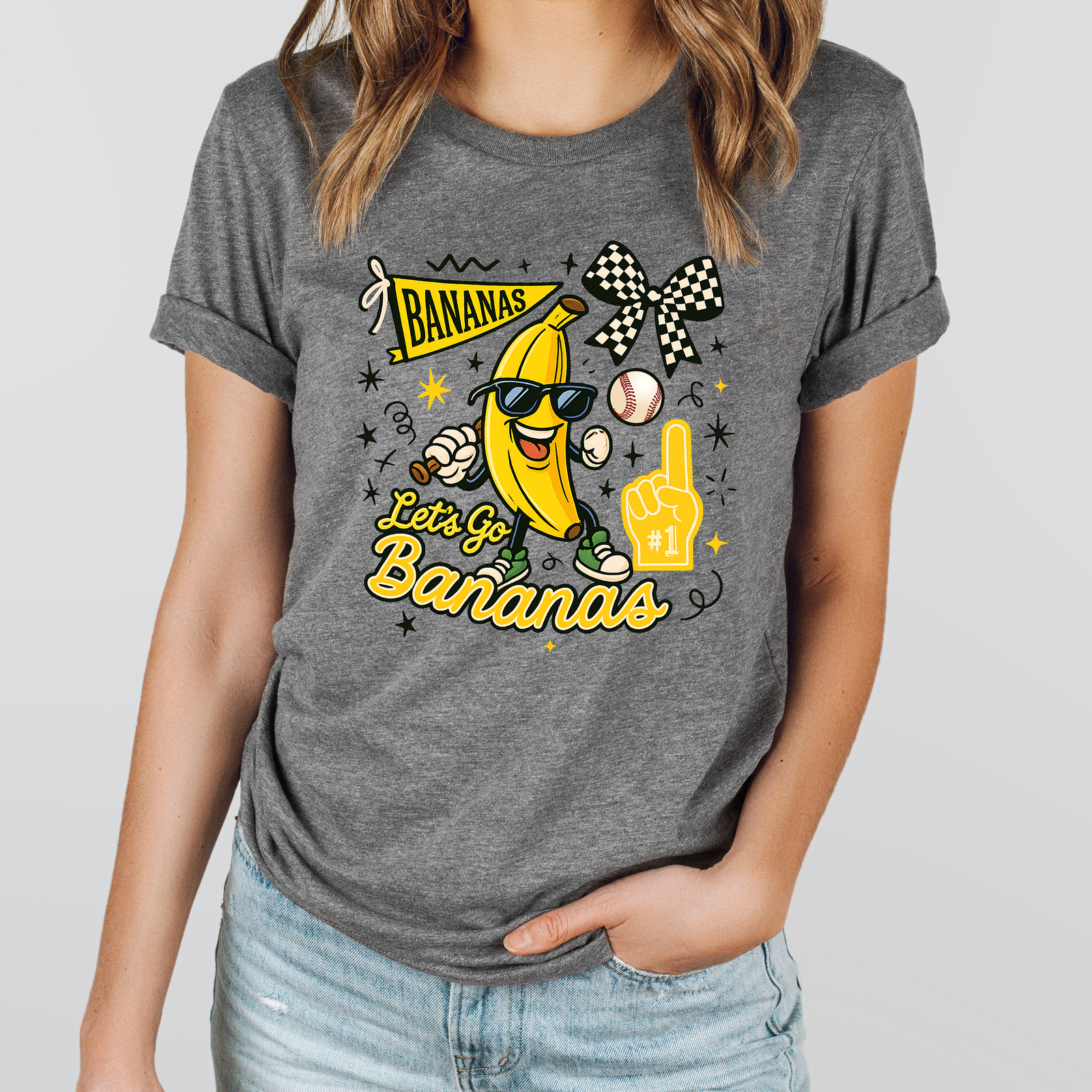 Bananas Bow Tee - Adult and Youth