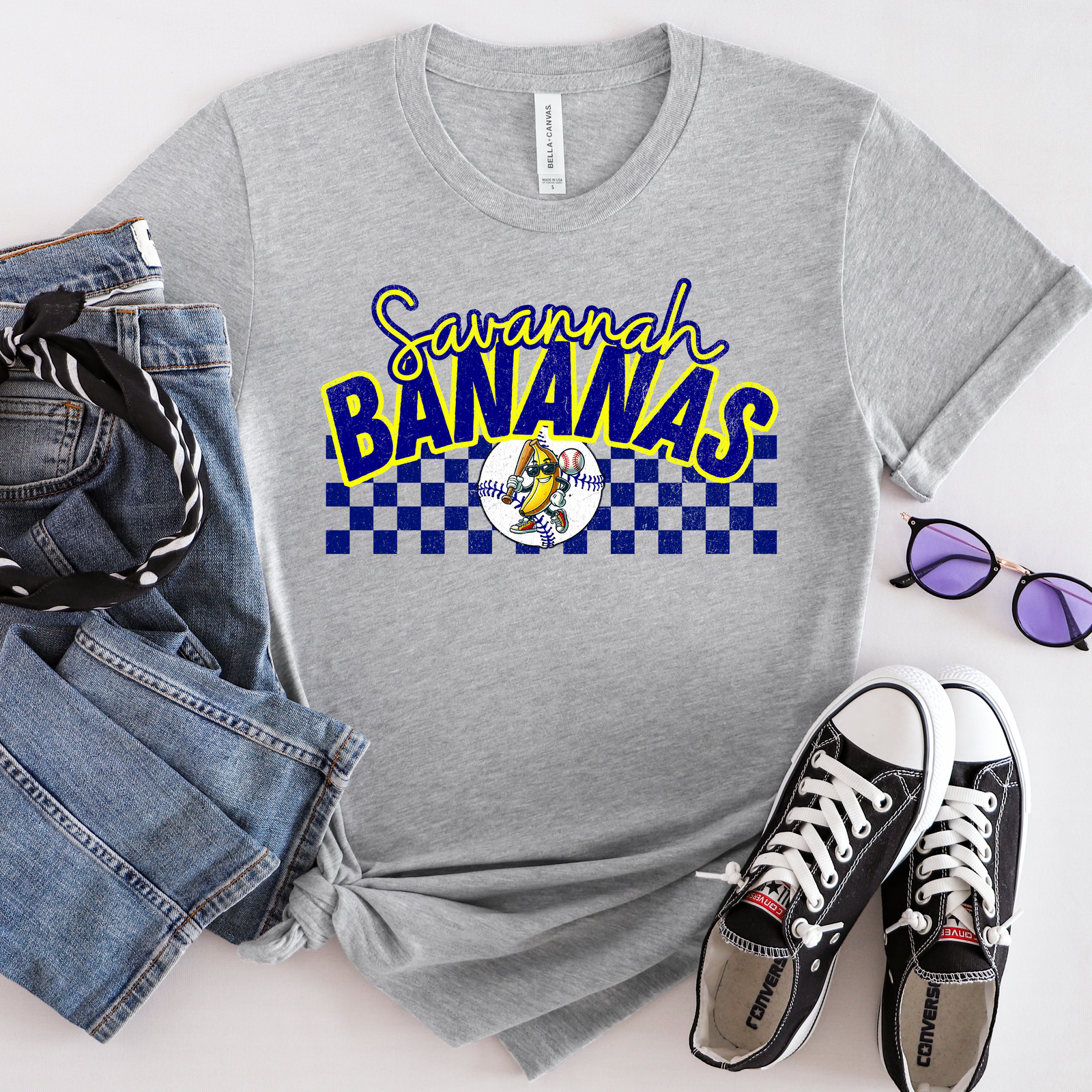 Bananas Checker Tee - Adult and Youth