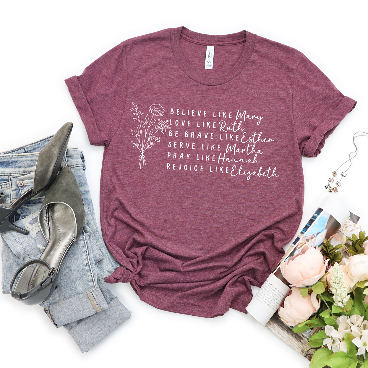 Believe Like Mary Floral Tee