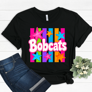 Gray Hawk or Bobcats Neon Stripes Tee or Sweatshirt
