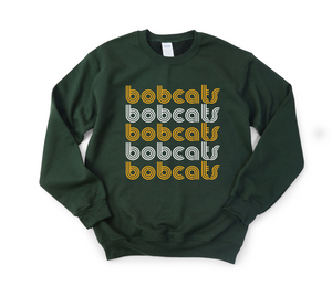 Gray Hawk or Bobcats Retro Repeat Tee or Sweatshirt