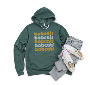 Gray Hawk or Bobcats Retro Repeat Tee or Sweatshirt