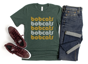 Gray Hawk or Bobcats Retro Repeat Tee or Sweatshirt