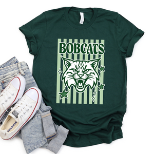 Gray Hawk or Bobcats Tone Stripes Tee or Sweatshirt