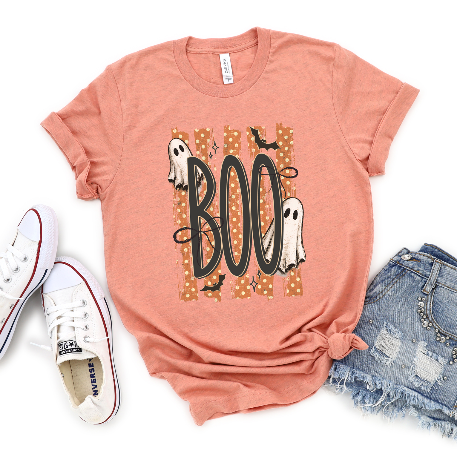 Boo Stripes Orange Tee