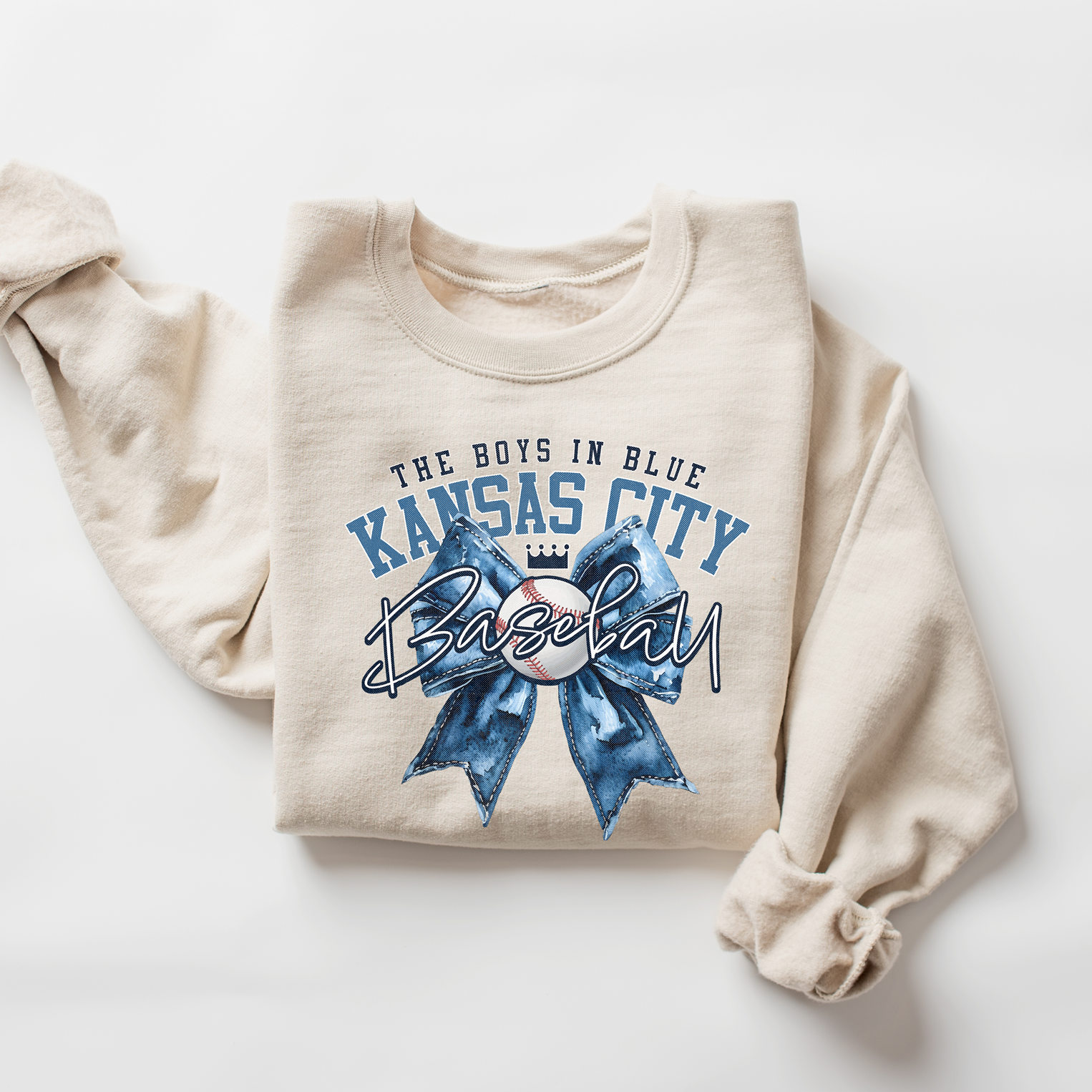Kansas City Boys in Blue Denim Bow Tee OR Sweatshirt
