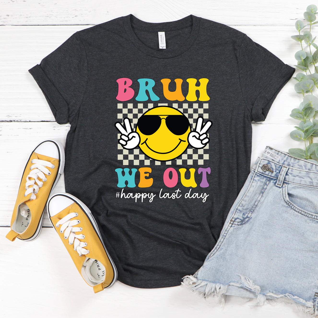 Bruh We Out Smiley Tee