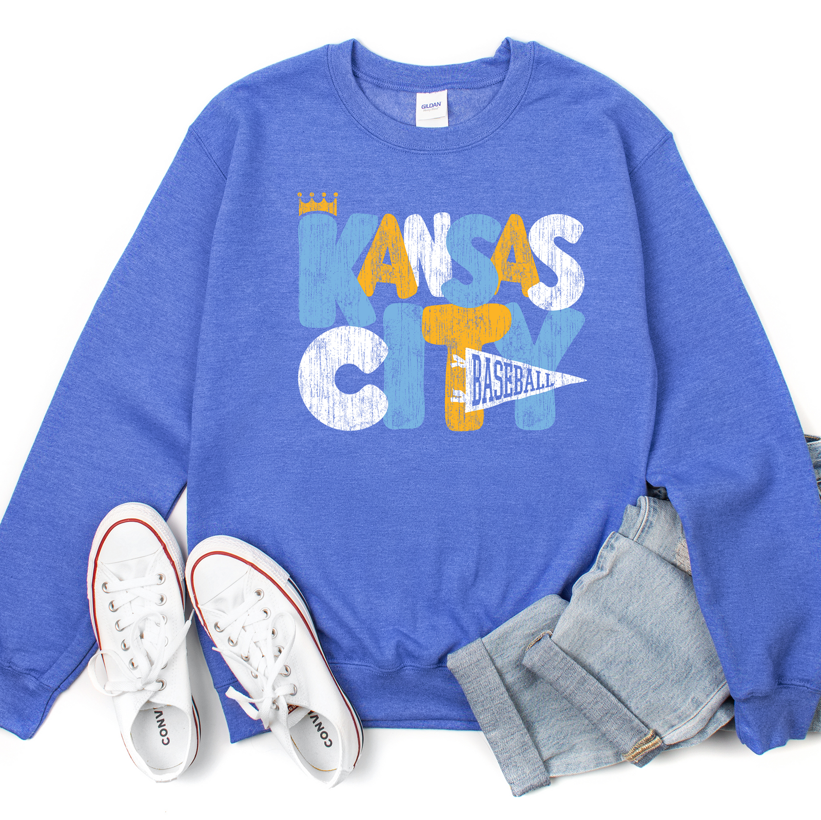 Kansas City Bubble Pennant Tee OR Sweatshirt