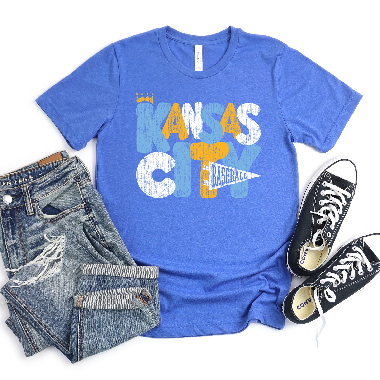 Kansas City Bubble Pennant Tee OR Sweatshirt