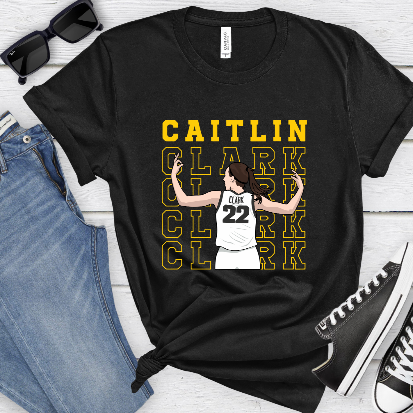 Caitlin Clark Black Tee OR Sweatshirt