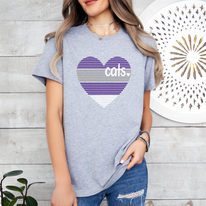 Cats Stripe Heart Tee OR Sweatshirt