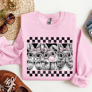 Checker Bunny Trio Tee or Sweatshirt