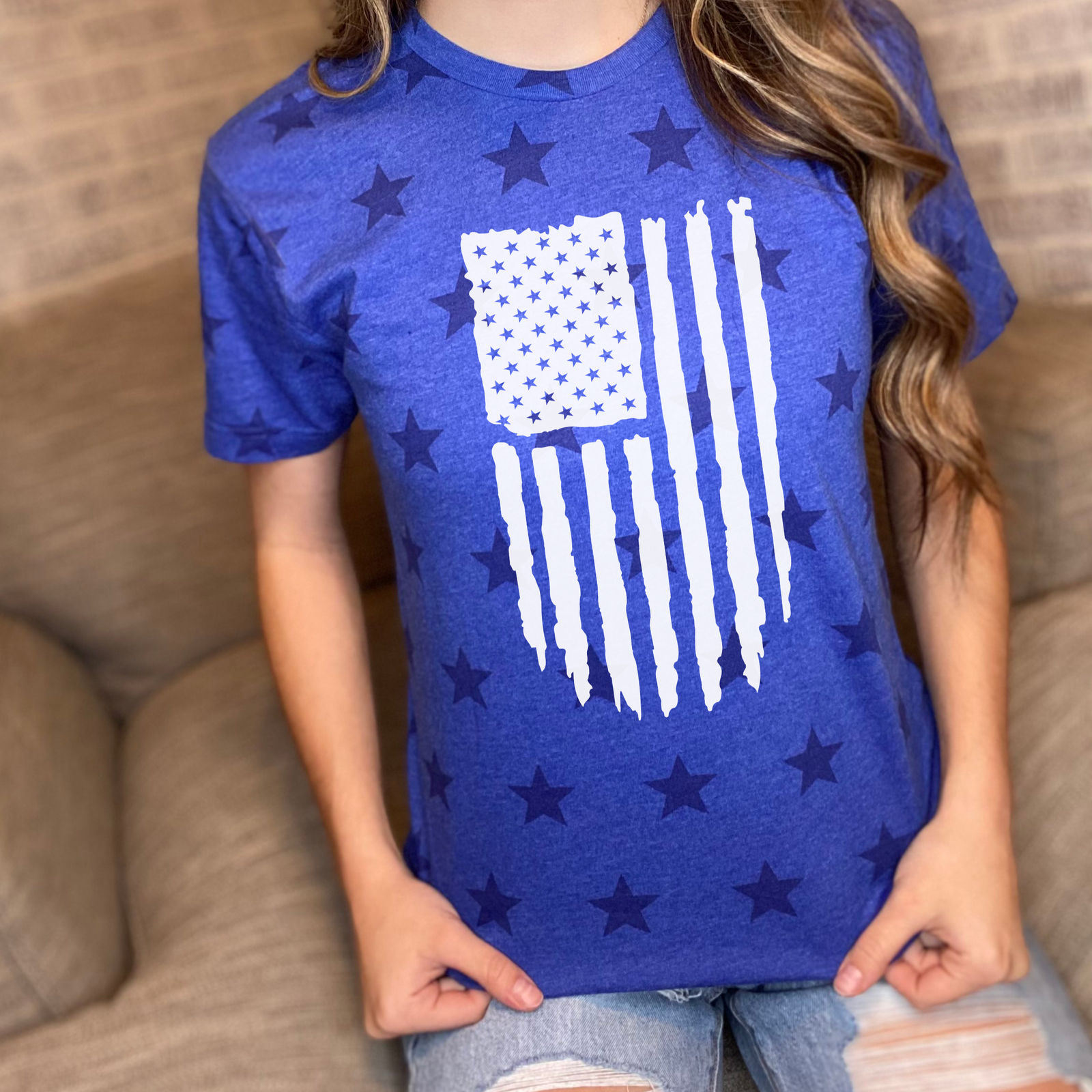 Distressed Flag Tee