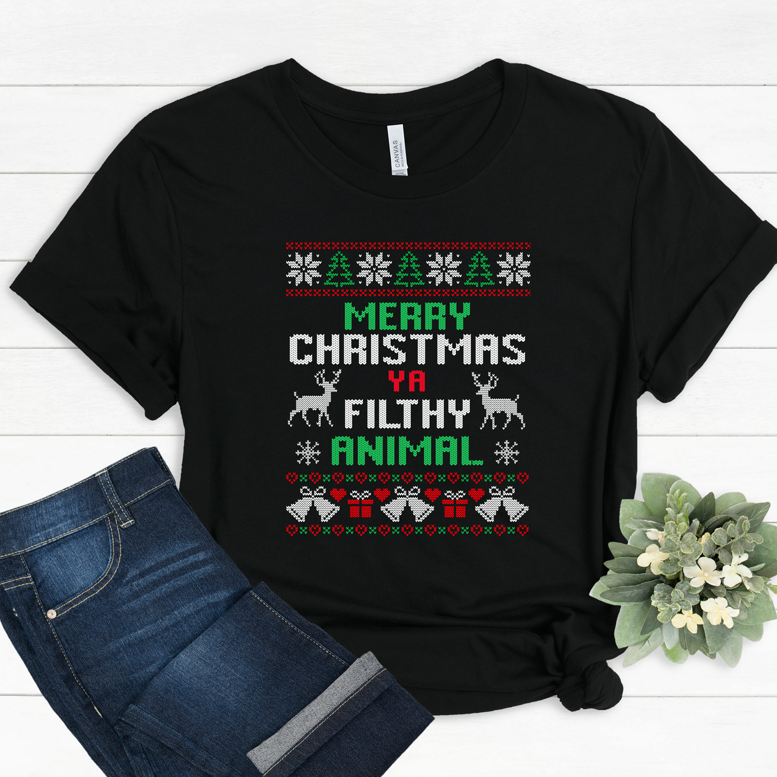 Filthy Animal Ugly Sweater Tee or Sweatshirt