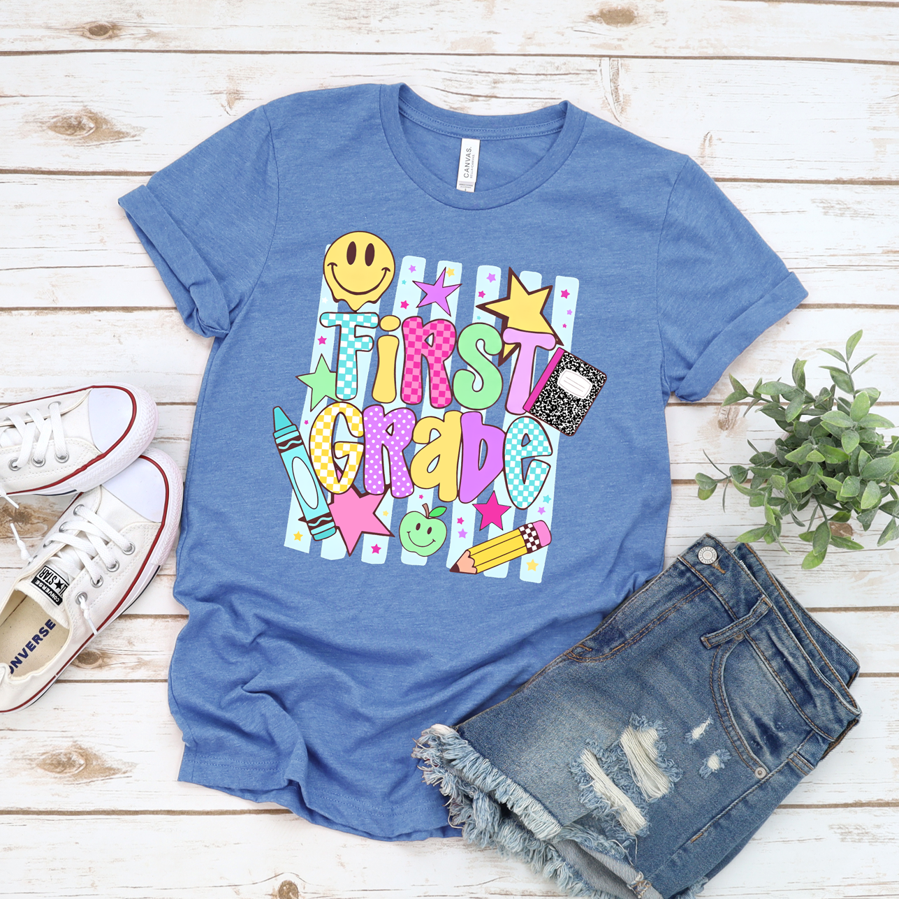 Grade Level Neon Stripes Tee (Pre-K Through 5th) - Adult and Youth