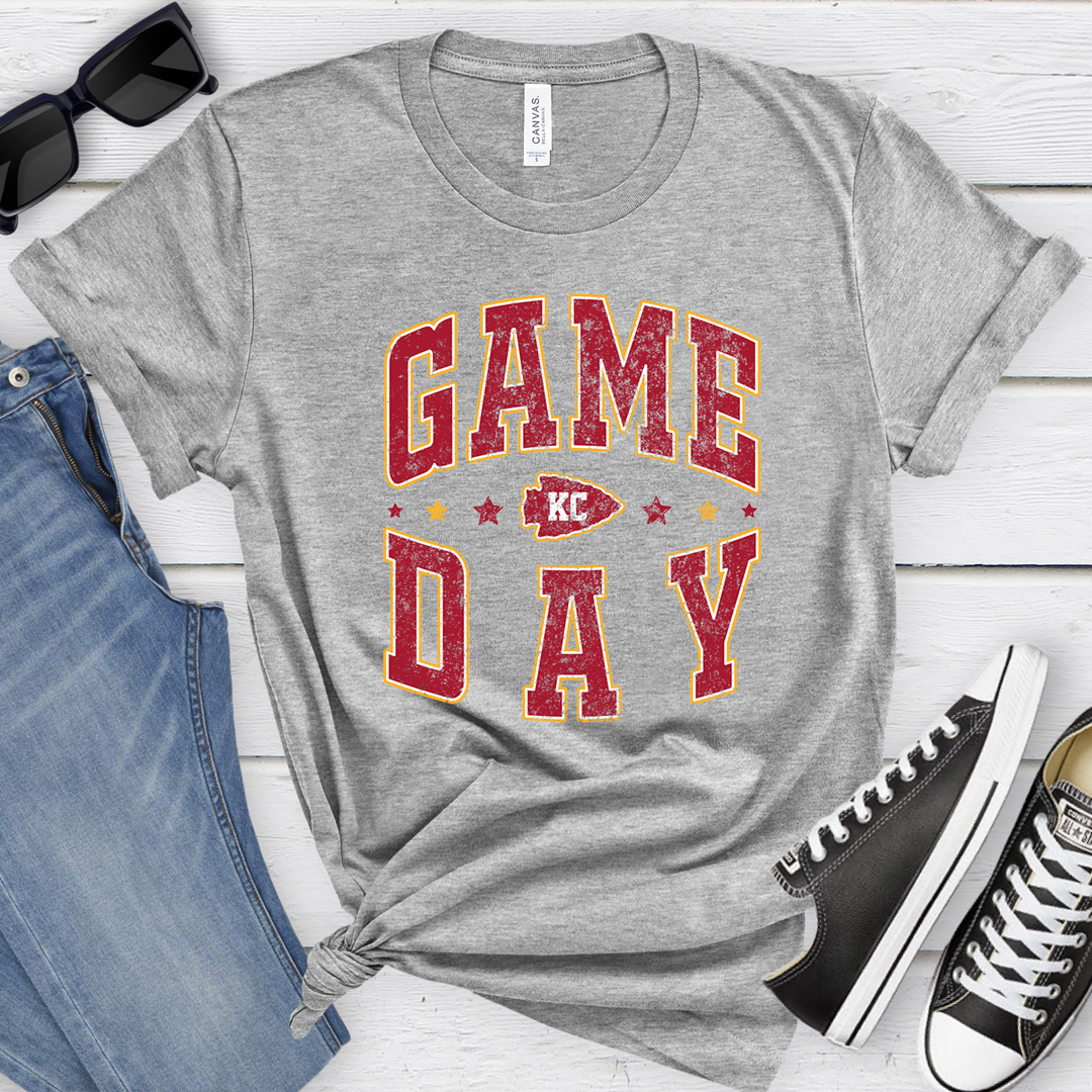 Game Day Distressed Arrowhead Tee or Sweatshirt