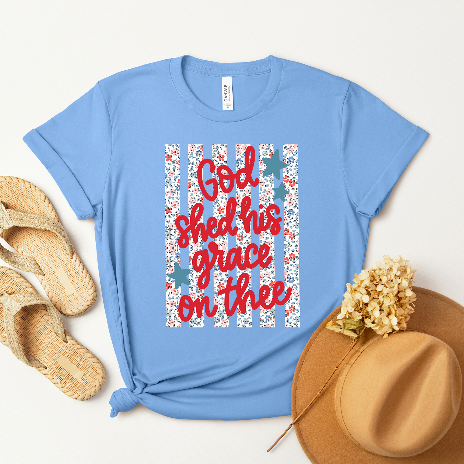 God Shed His Grace Stripes Tee
