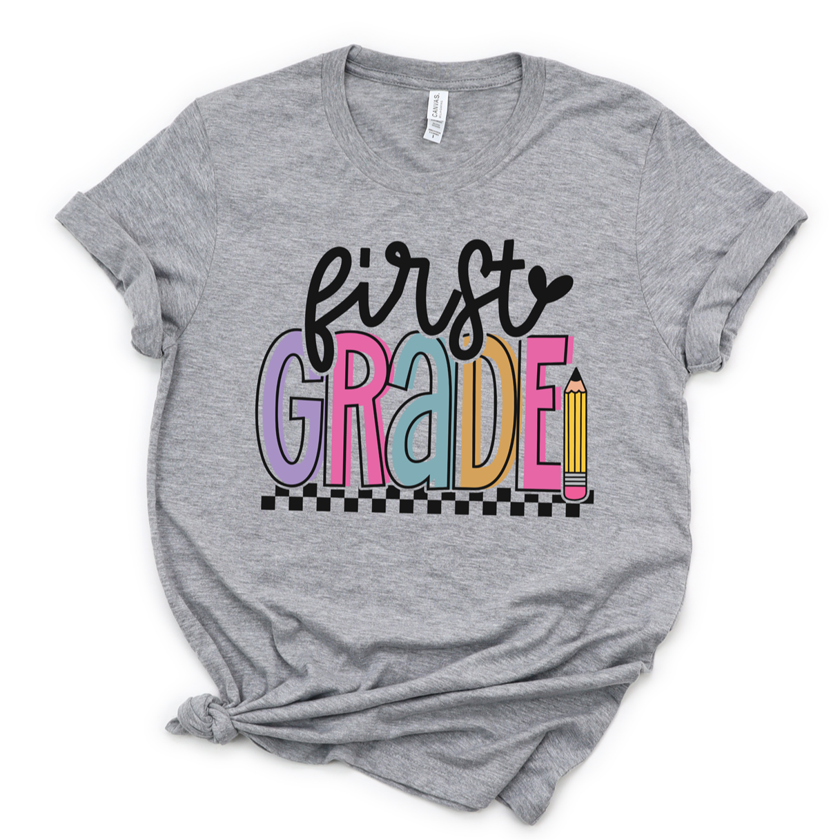 Grade Level Retro Checker Tee - Adult and Youth
