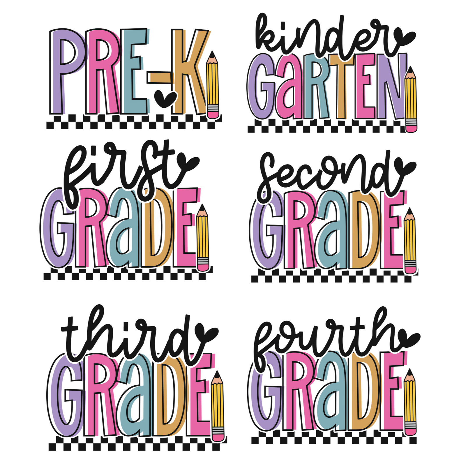 Grade Level Retro Checker Tee - Adult and Youth