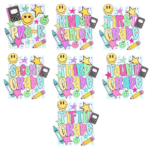 Grade Level Neon Stripes Tee (Pre-K Through 5th) - Adult and Youth