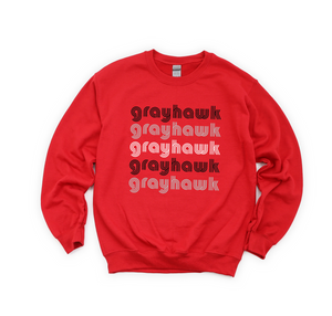 Gray Hawk or Bobcats Retro Repeat Tee or Sweatshirt