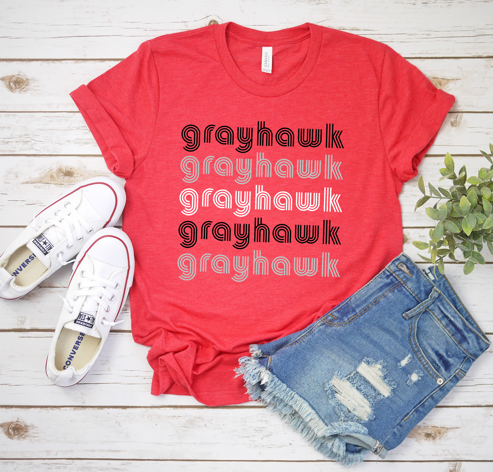 Gray Hawk or Bobcats Retro Repeat Tee or Sweatshirt