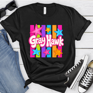 Gray Hawk or Bobcats Neon Stripes Tee or Sweatshirt