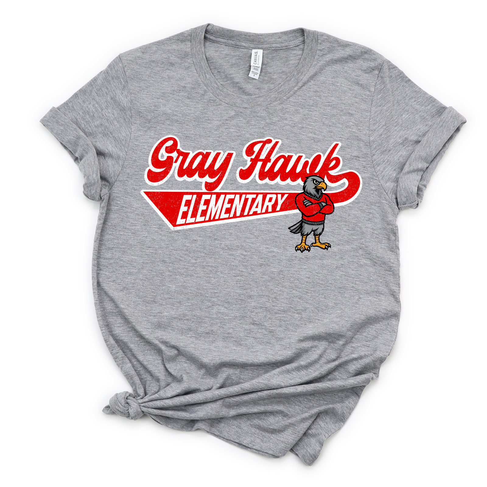 Gray Hawk or Bobcats Gray Swoosh Tee or Sweatshirt