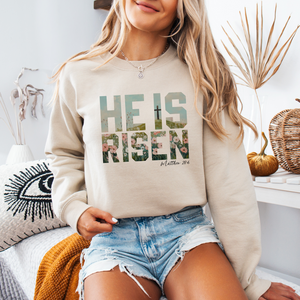 He Is Risen Wildflower Tee or Sweatshirt