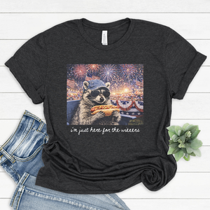 I'm Just Here For the Wieners Racoon Tee