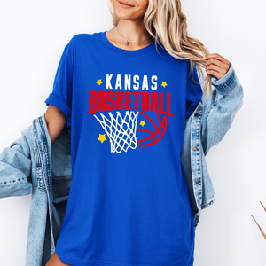 Kansas Basketball Hoop Stars Tee or Sweatshirt