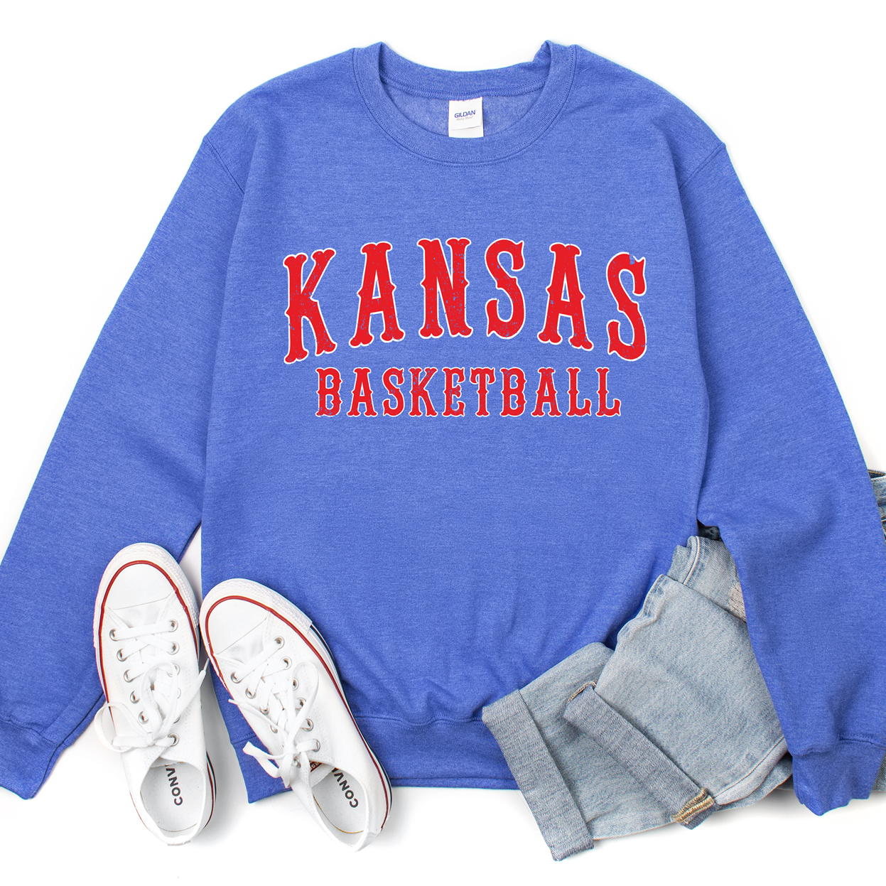Kansas Basketball Vintage Tee OR Sweatshirt