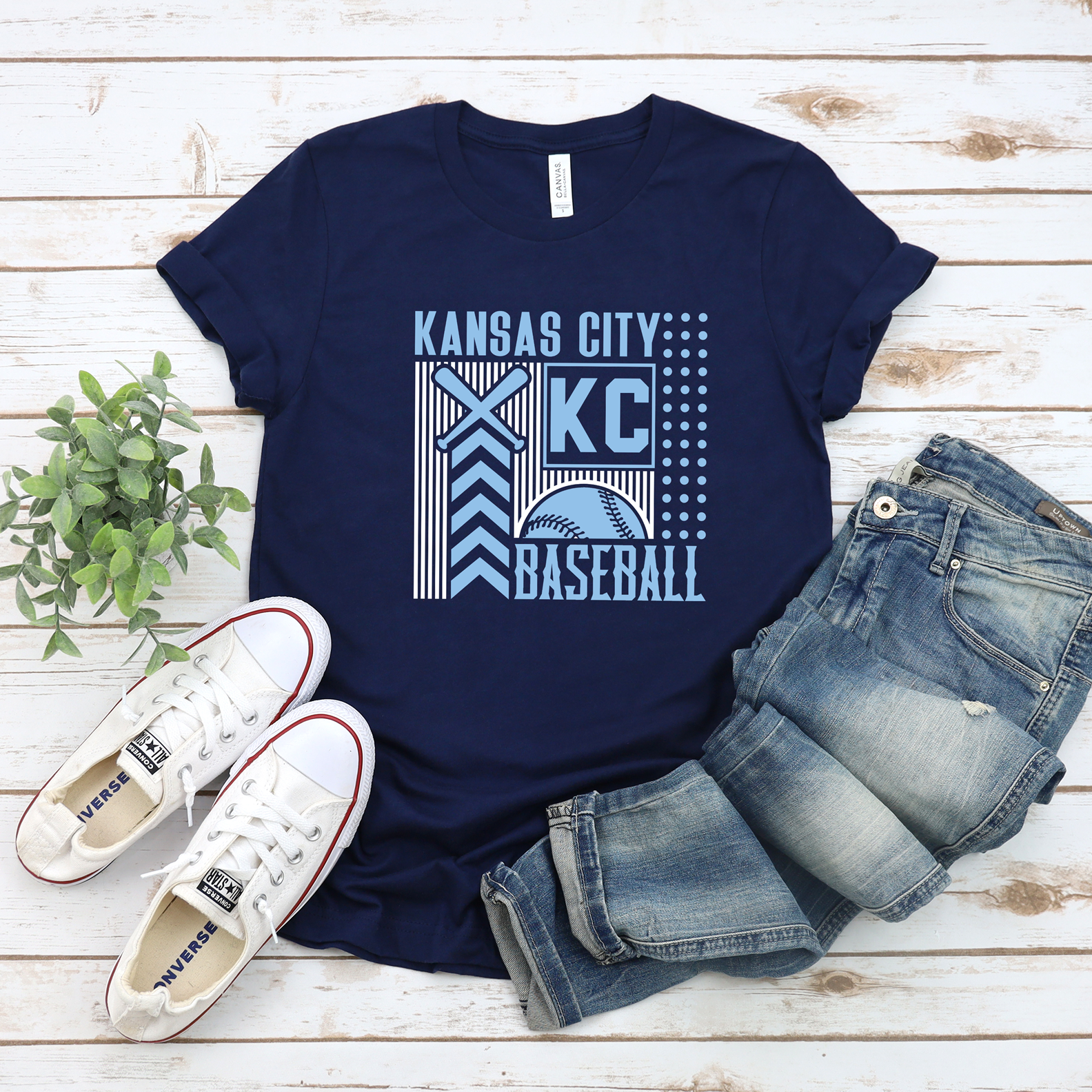 Kansas City Baseball Arrow Dots Tee OR Sweatshirt
