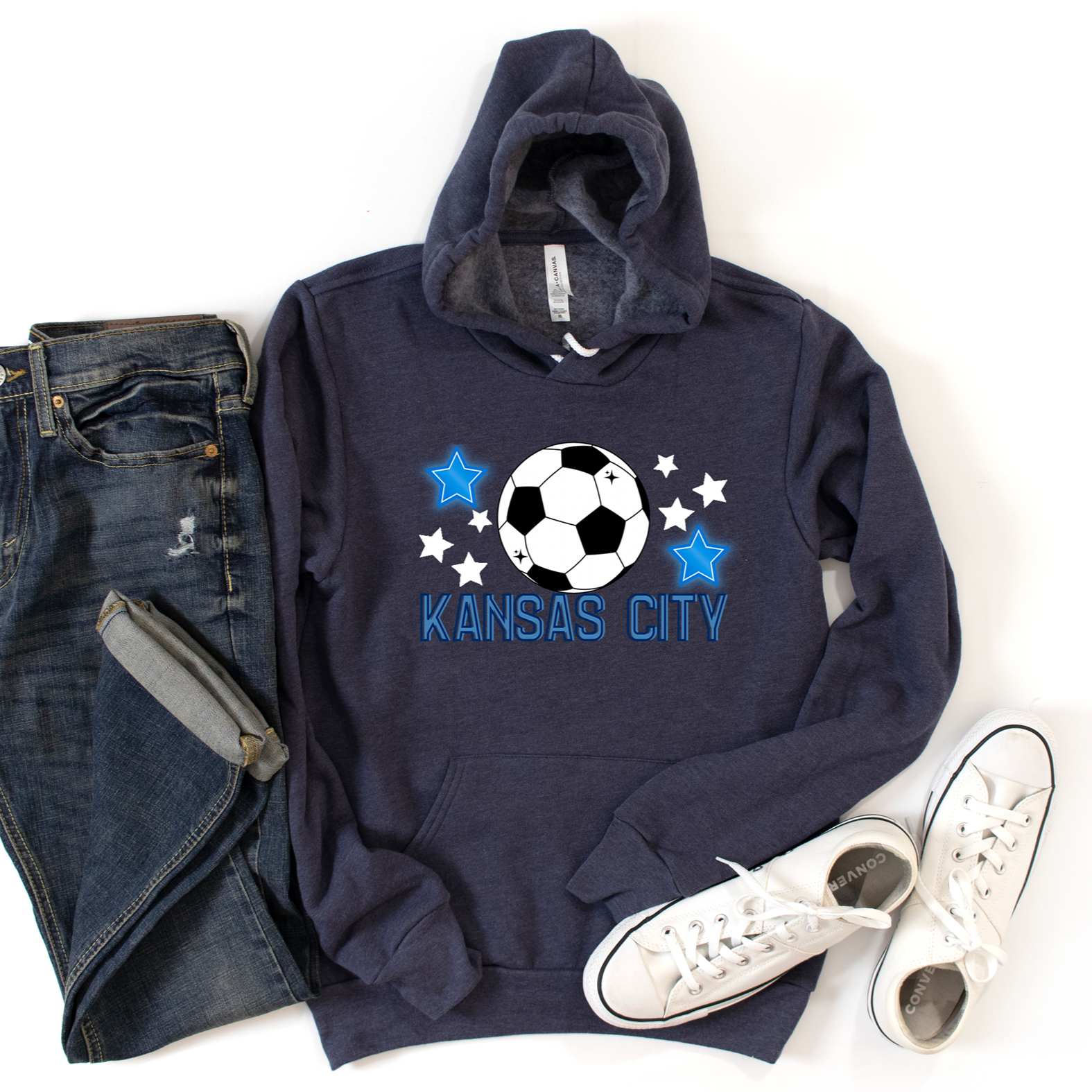 Kansas City Soccer Ball Stars Tee OR Sweatshirt