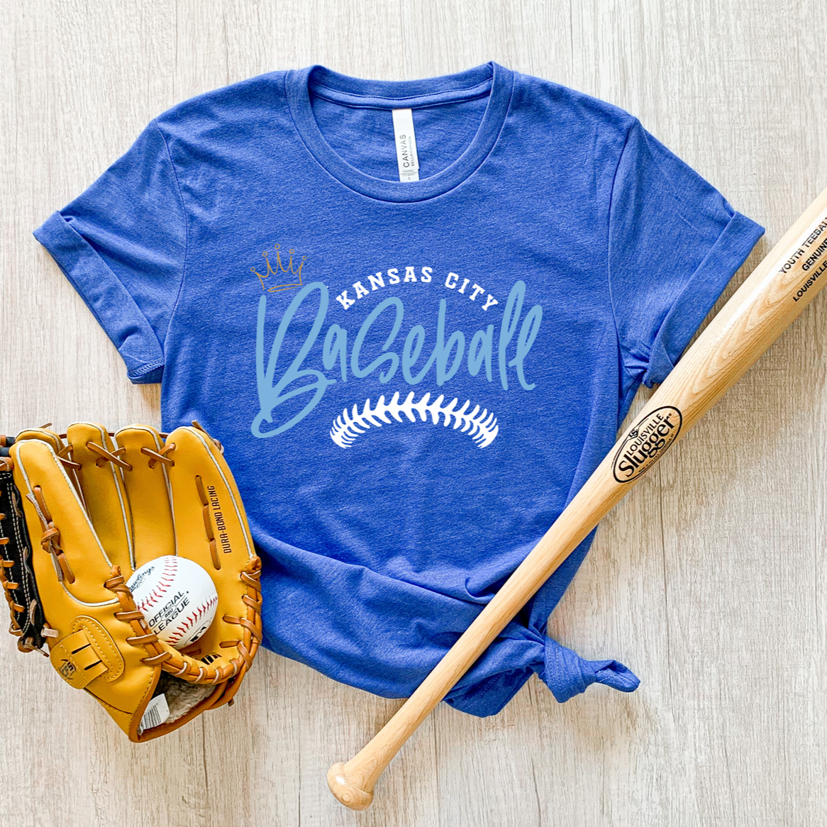 Kansas City Baseball Laces Tee OR Sweatshirt