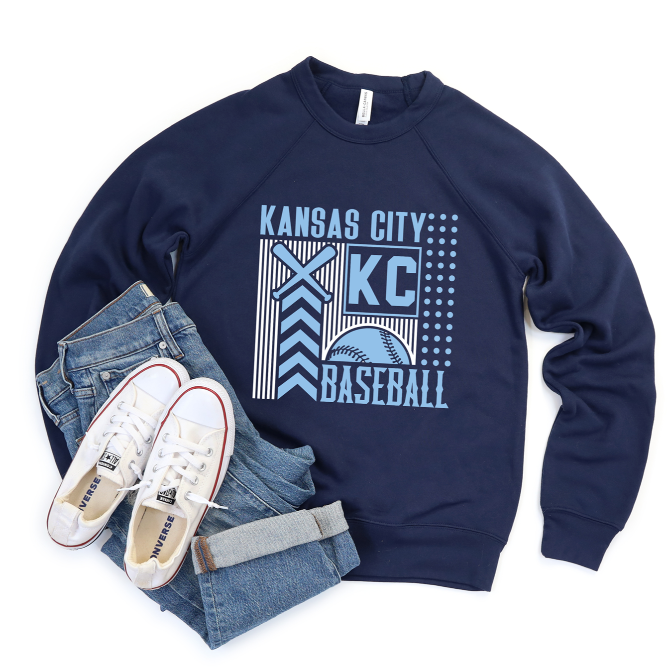 Kansas City Baseball Arrow Dots Tee OR Sweatshirt