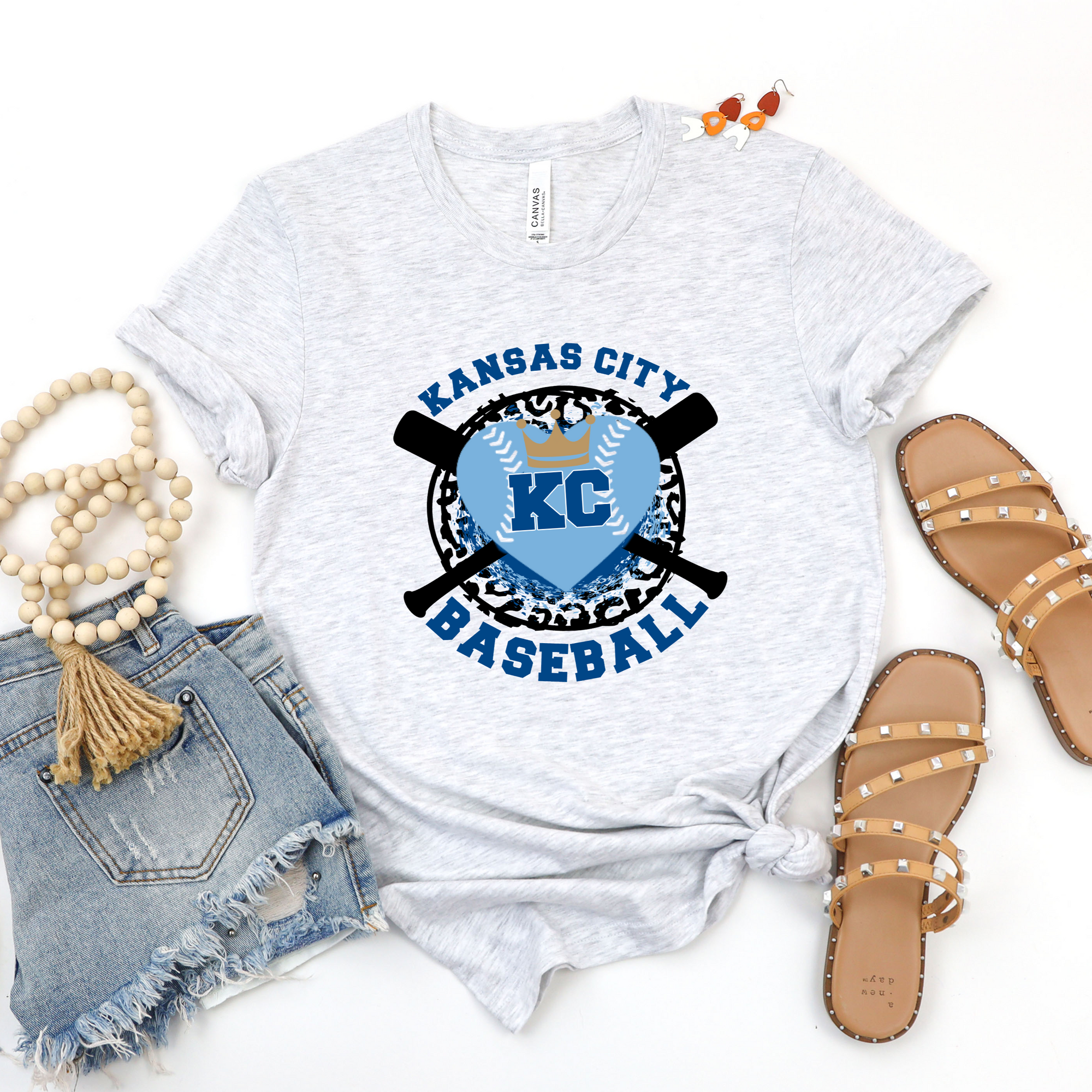 Kansas City Heart Baseball Bats Tee OR Sweatshirt
