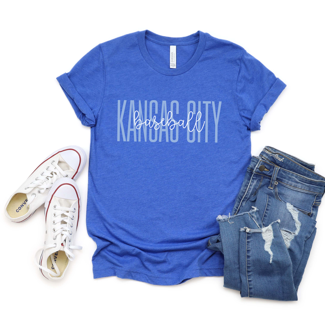Kansas City Baseball Overlay Tee OR Sweatshirt