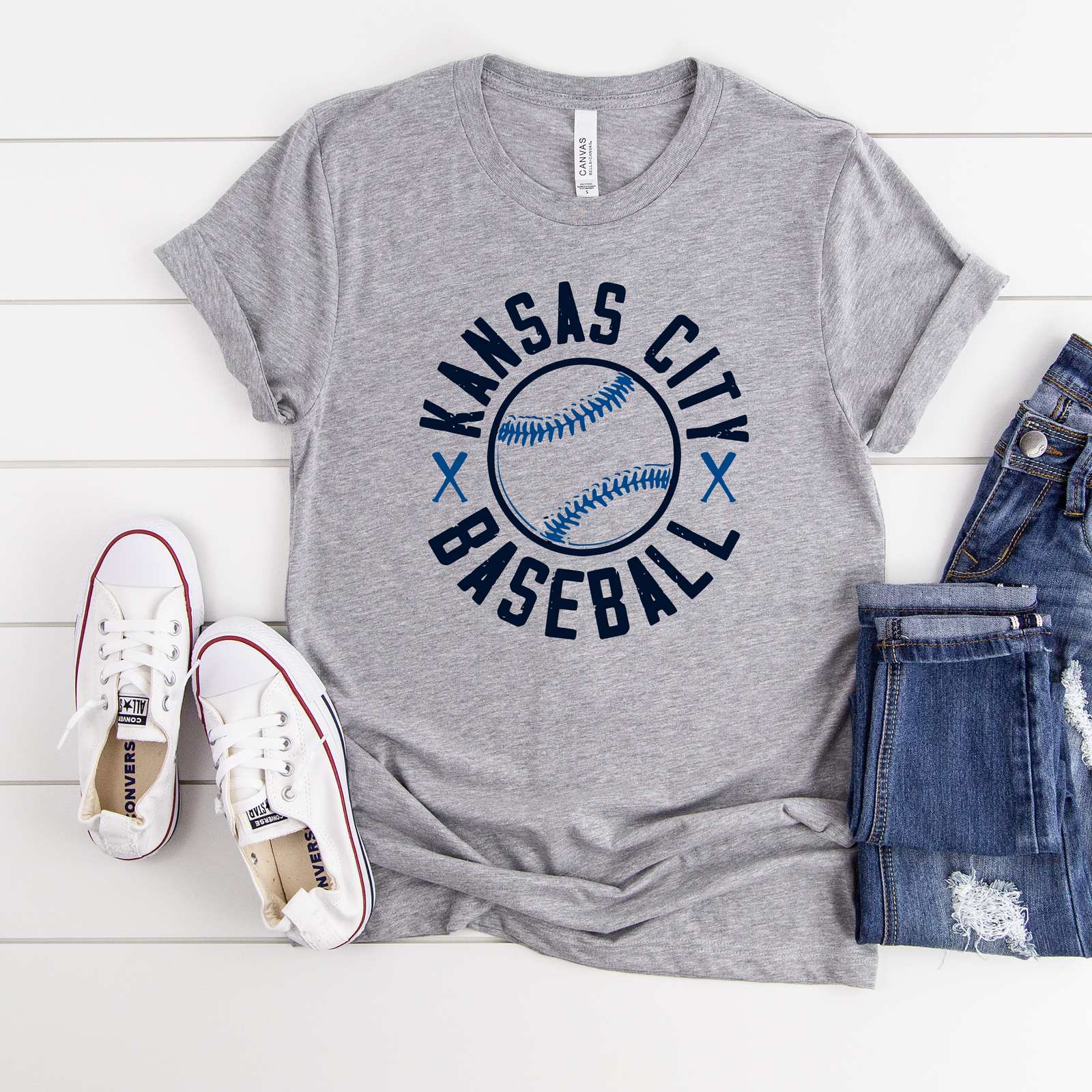 Kansas City Retro Baseball Tee OR Sweatshirt