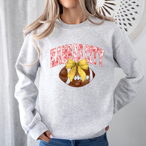Kansas City Floral Bow Football Tee or Sweatshirt