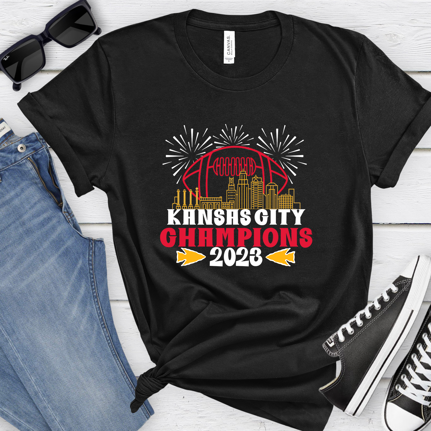 Kansas City 2023 Champions Fireworks Tee OR Sweatshirt