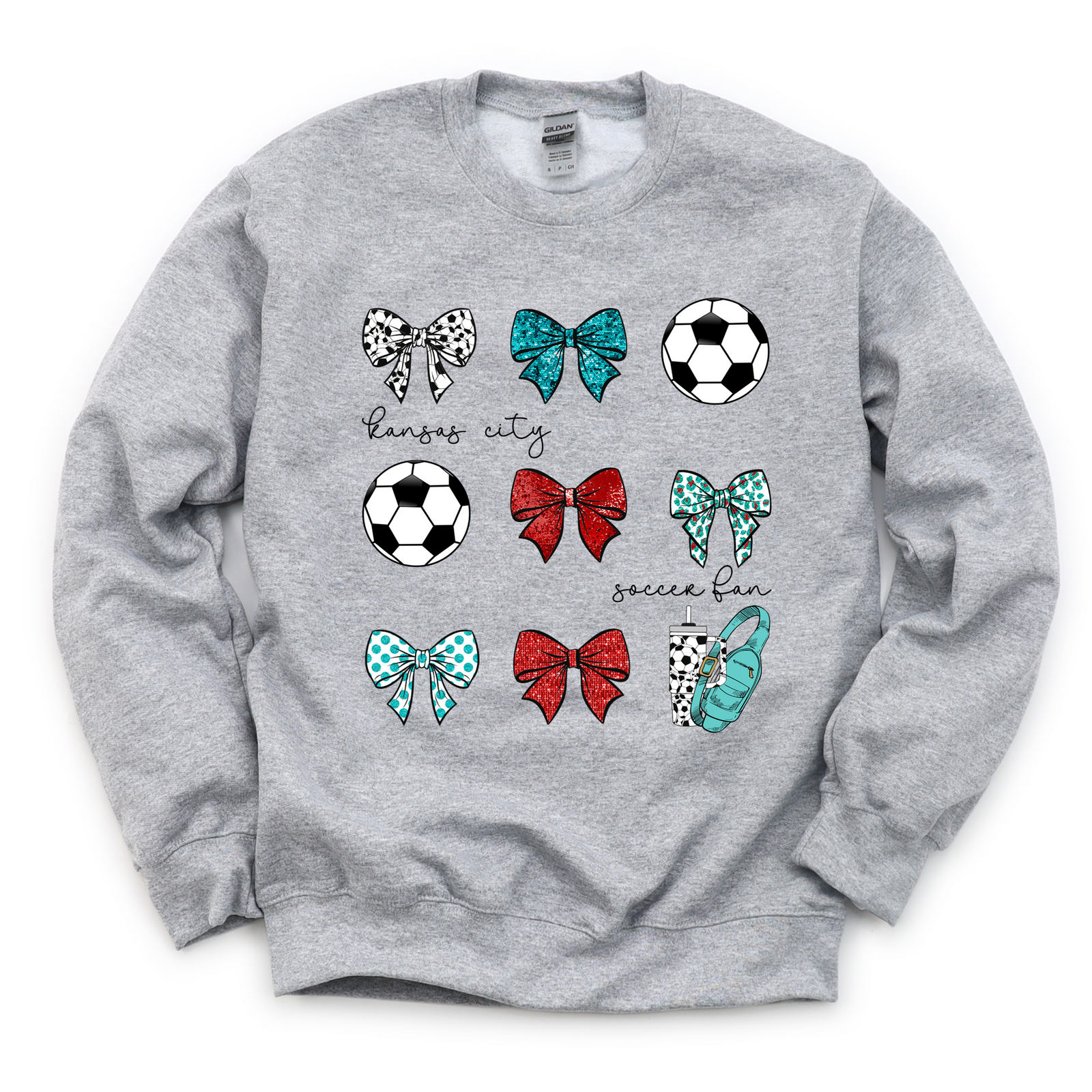 Kansas City Soccer Fan Bows Tee OR Sweatshirt