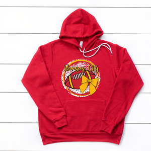Kansas City Football Bow Round Tee OR Sweatshirt